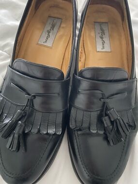 Mezlan Black Leather Tassel Loafers for Men